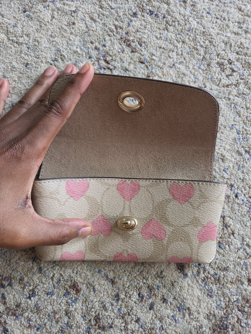 Coach Heart-Print Sunglasses Case - Picture 8 of 9